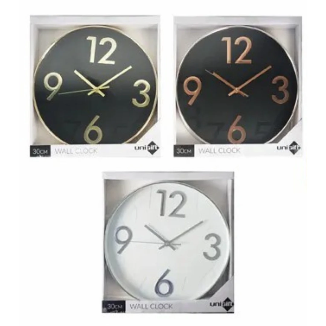 Clock 4 Numbers 30cm Assorted 3 Clock 4 Numbers 30cm Assorted