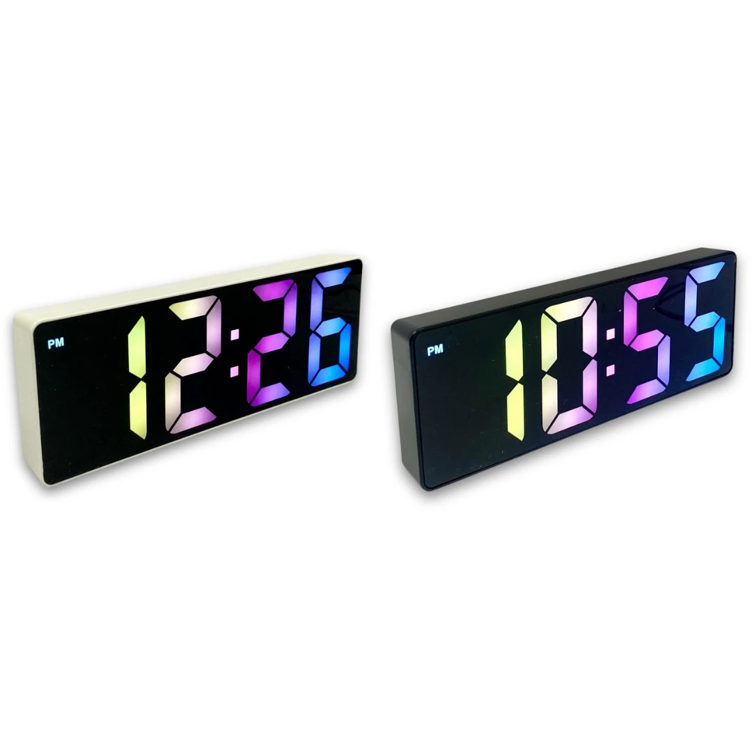 Clock Rainbow LCD Table Clock Assorted 3 Clock Rainbow LCD Table Clock Assorted