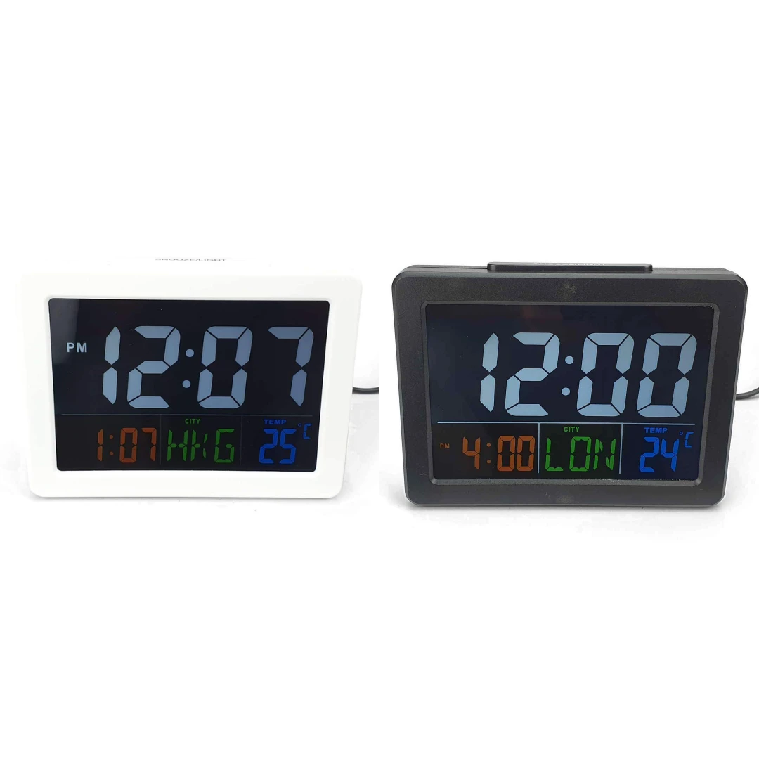 Colour Screen LCD Table Clock Assorted 3 Colour Screen LCD Table Clock Assorted
