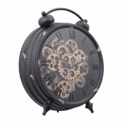 Eddison Exposed Gear Round Clock 45cm Black -Party Supplies Store Eddison Exposed Gear Round Clock 45cm Black p2