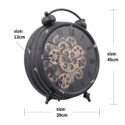 Eddison Exposed Gear Round Clock 45cm Black -Party Supplies Store Eddison Exposed Gear Round Clock 45cm Black p8