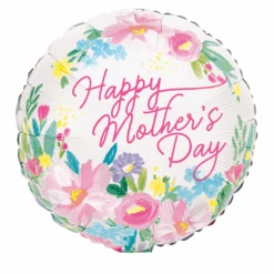 Foil Balloon 43cm Inflated Bulk Printed Blooms Mothers Day