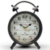 Grand Hotel Faux Twin Bell Metal Vintage Desk Clock 16x6x20.5cm Black