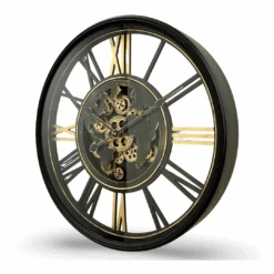 Luxurious Rotating Gears Clock 60cm Black/Gold -Party Supplies Store Luxurious Rotating Gears Clock 60cm Black Gold p3