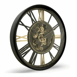 Luxurious Rotating Gears Clock 60cm Black/Gold -Party Supplies Store Luxurious Rotating Gears Clock 60cm Black Gold p4