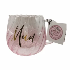 Mum Graduated Pink Twirl Glass Mug 650ml