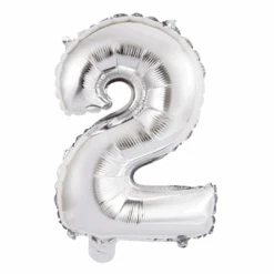 Numeral Foil Balloon 35cm Silver - 2