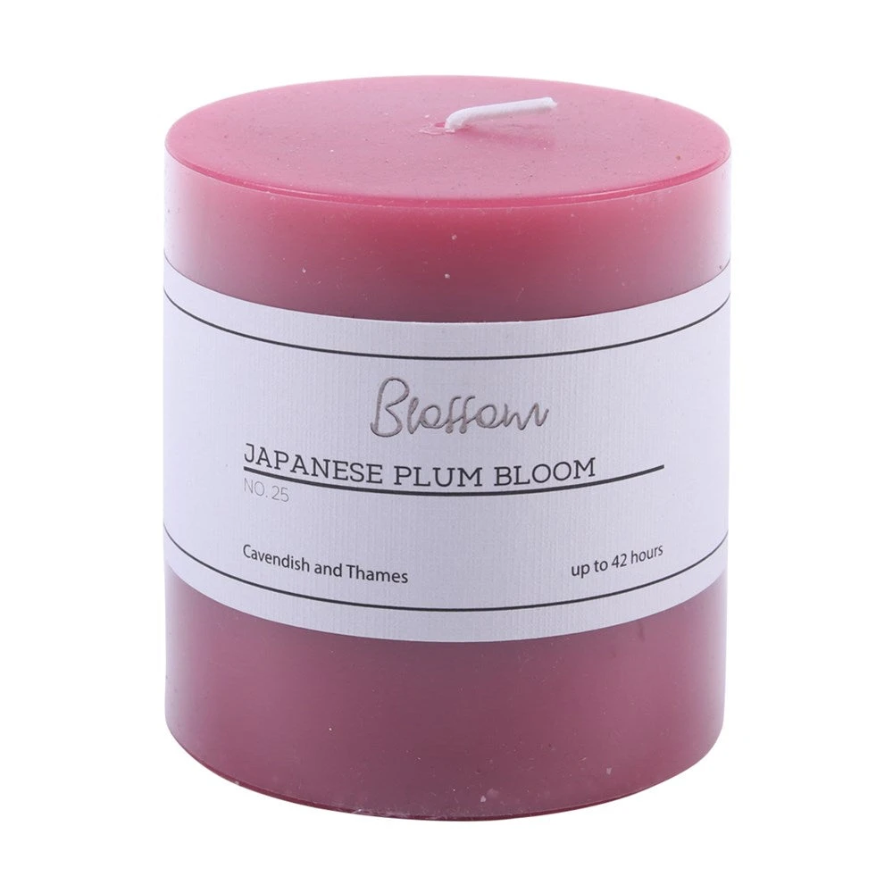 Pillar Candle Blossom - Japanese Plum Blood 7x7.5cm 3 Pillar Candle Blossom - Japanese Plum Blood 7x7.5cm