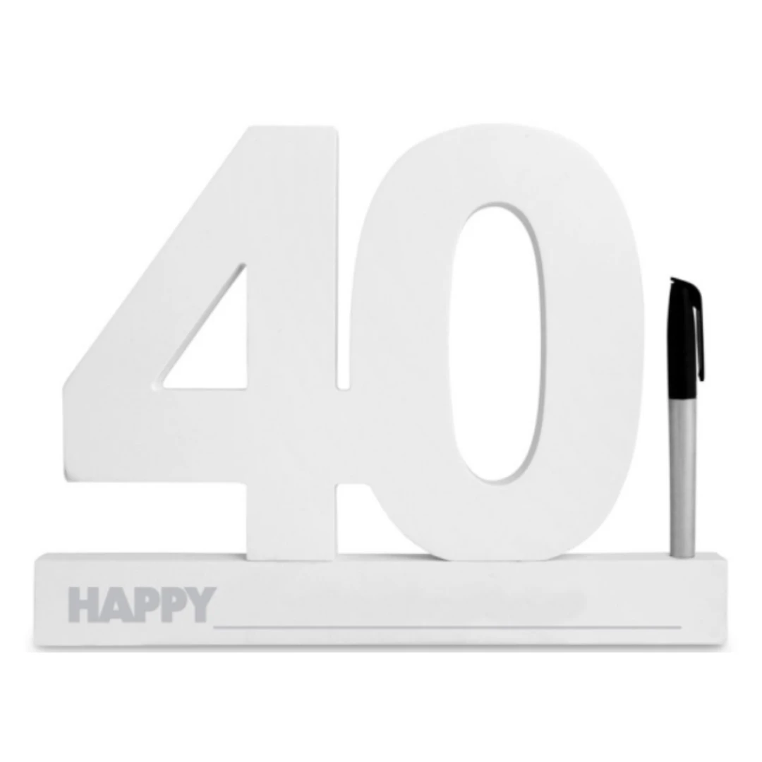 40Th Birthday Signature Block White 3 40Th Birthday Signature Block White