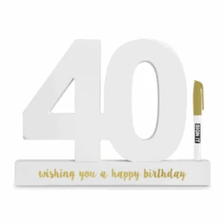 40 White Signature Block Gold Marker