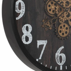 Round New Era Moving Cogs Wall Clock 60cm Black -Party Supplies Store Round New Era Moving Cogs Wall Clock 60cm Black p3