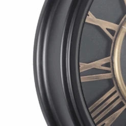 Round William Exposed Gear Movement Wall Clock 52cm Black -Party Supplies Store Round William Exposed Gear Movement Wall Clock 52cm Black p3