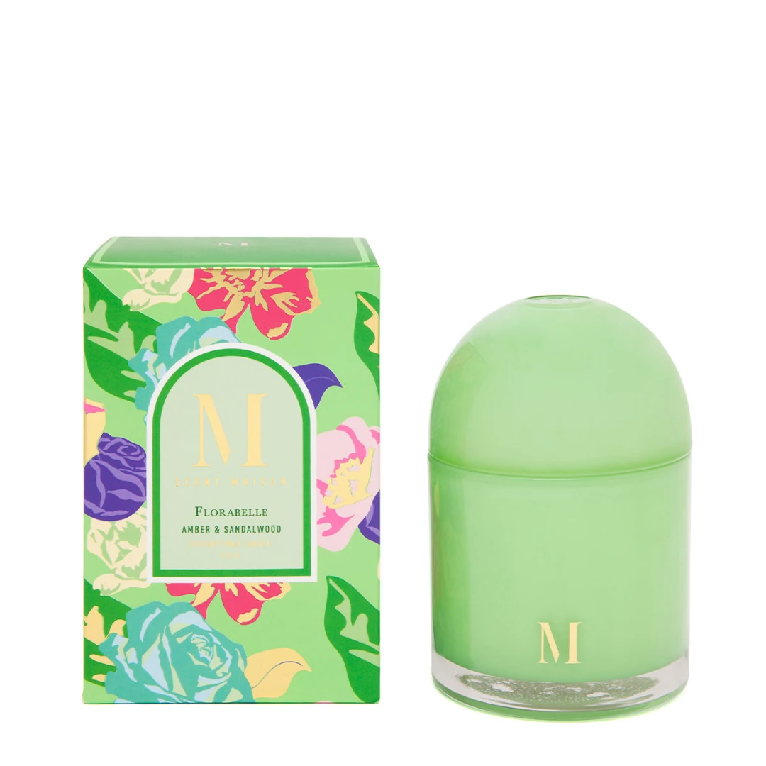 Florabelle Dome Candle 375g Amber & Sandalwood - Scent Maison 4 Florabelle Dome Candle 375g Amber & Sandalwood - Scent Maison - Image 2