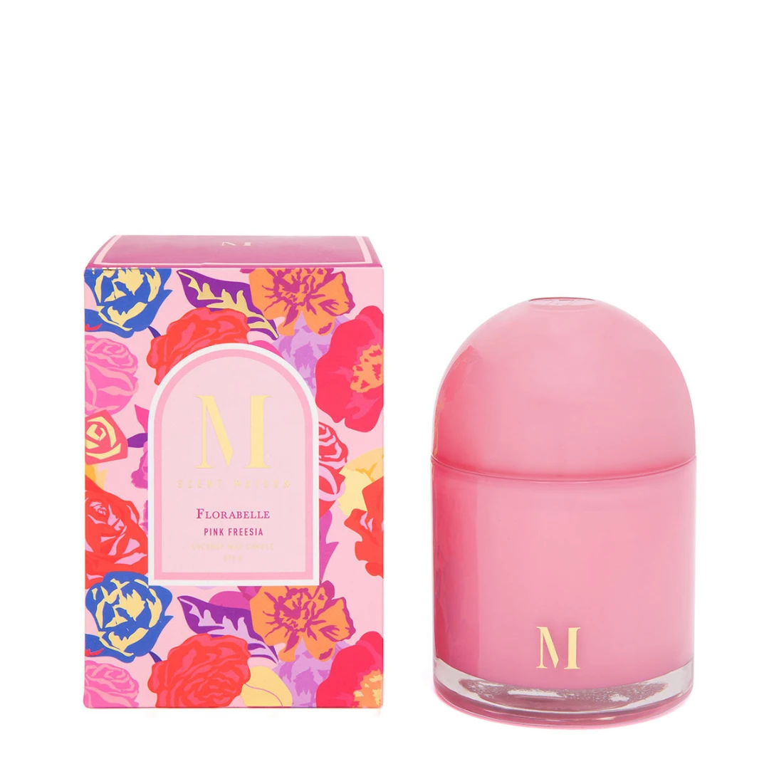 Florabelle Dome Candle 375g Pink Freesia - Scent Maison 4 Florabelle Dome Candle 375g Pink Freesia - Scent Maison - Image 2