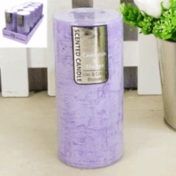 SCENTED CANDLE PURPLE LILAC/COTTON BLOSSOM 7X15CM