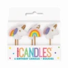 6 Unicorn And Rainbow Pick Candles -Party Supplies Store W418230 2022 06 27T130033.891