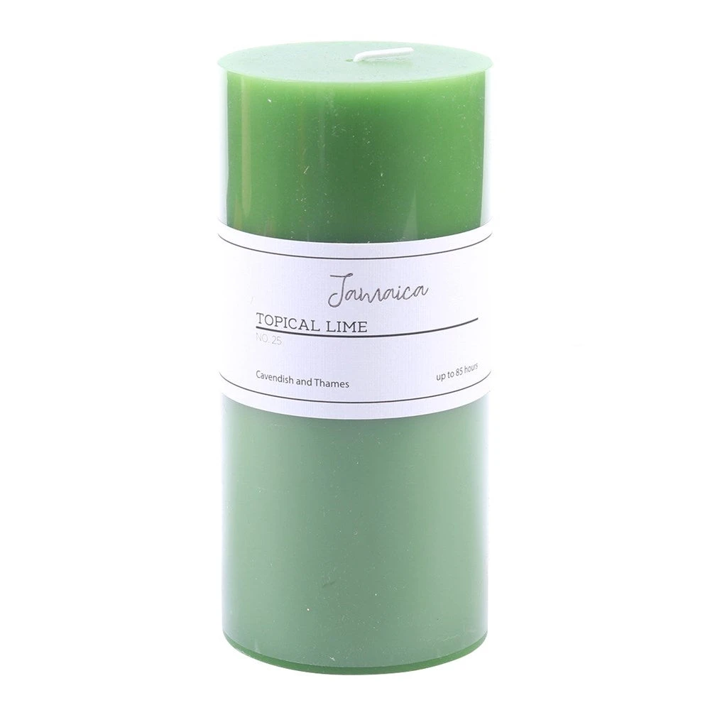Pillar Candle Jamaica - Tropical Lime 7x15cm 3 Pillar Candle Jamaica - Tropical Lime 7x15cm