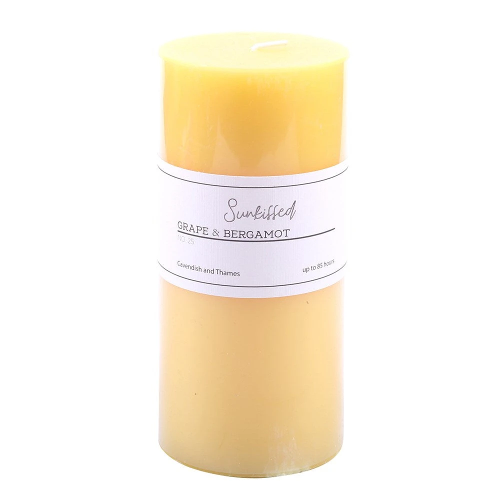 Pillar Candle Sunkissed - Grape & Bergamot 7x15cm 3 Pillar Candle Sunkissed - Grape & Bergamot 7x15cm