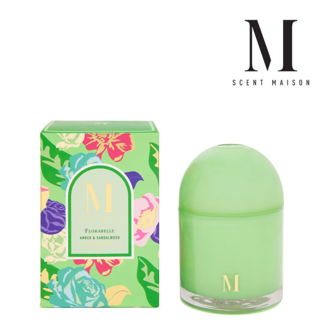 Florabelle Dome Candle 375g Amber & Sandalwood - Scent Maison 3 Florabelle Dome Candle 375g Amber & Sandalwood - Scent Maison