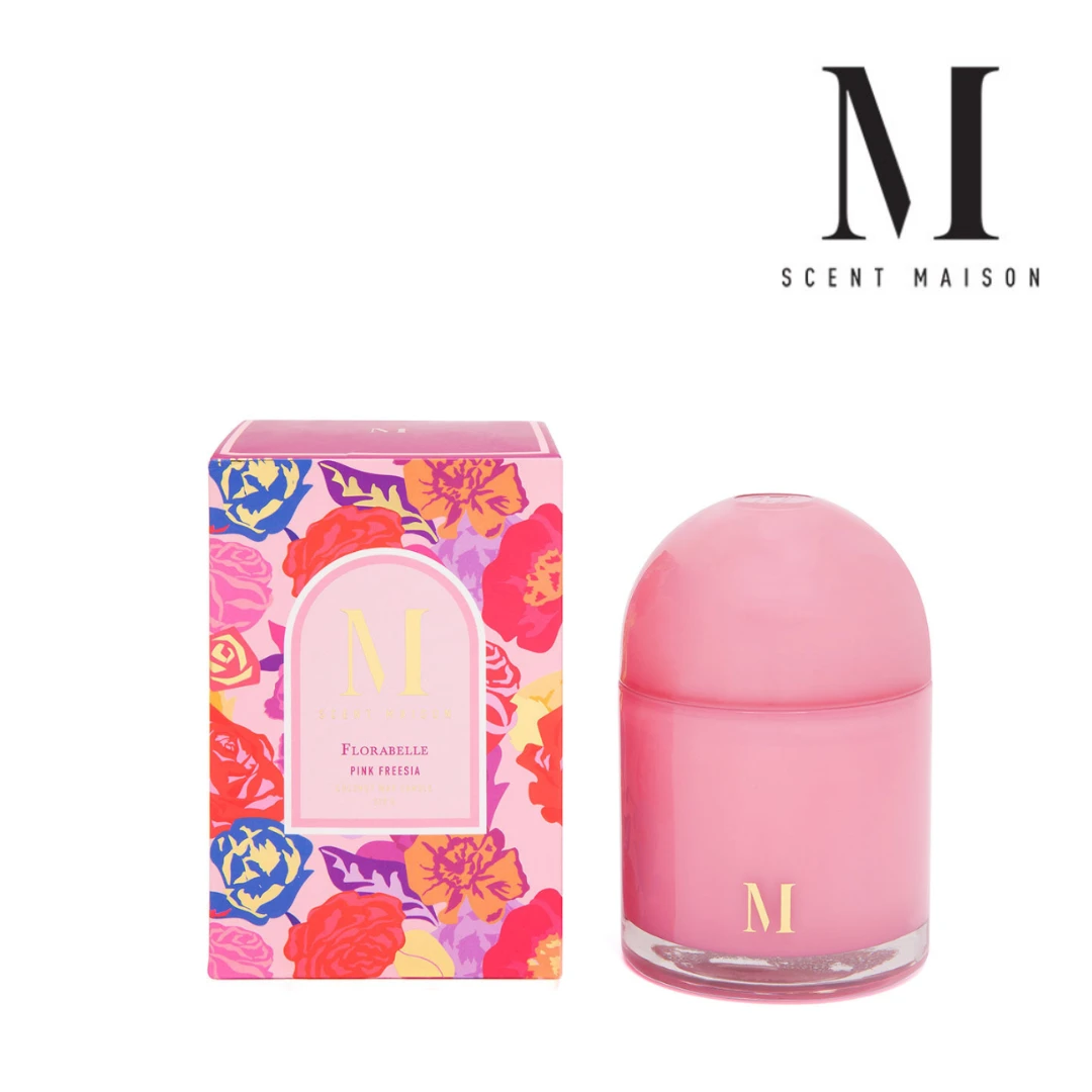 Florabelle Dome Candle 375g Pink Freesia - Scent Maison 3 Florabelle Dome Candle 375g Pink Freesia - Scent Maison