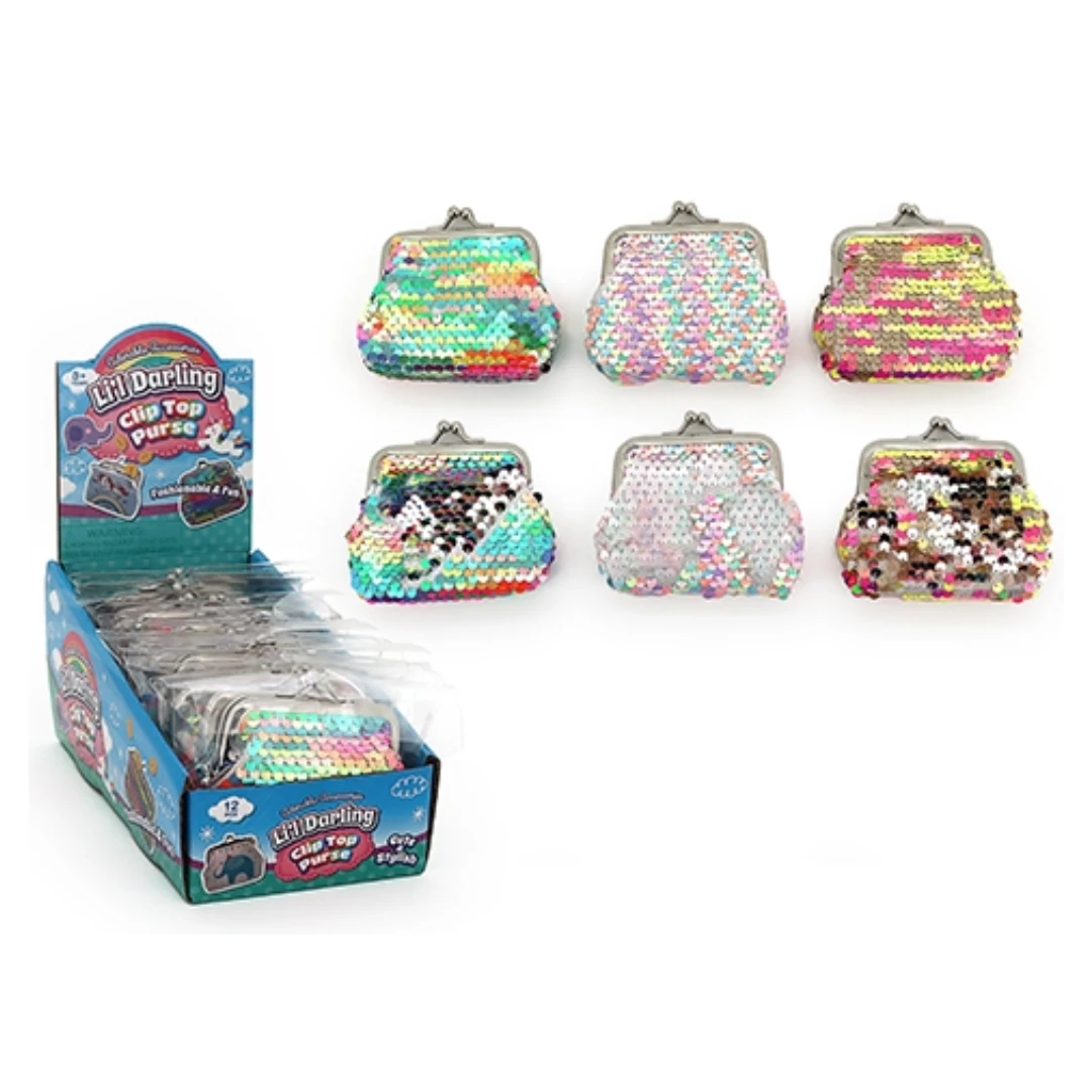 Sequins Clip Purse 3 Assorted 9X8.5Cm 3 Sequins Clip Purse 3 Assorted 9X8.5Cm