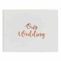 Wedding Guest Book Our Wedding 9X7 Rose Gold / White